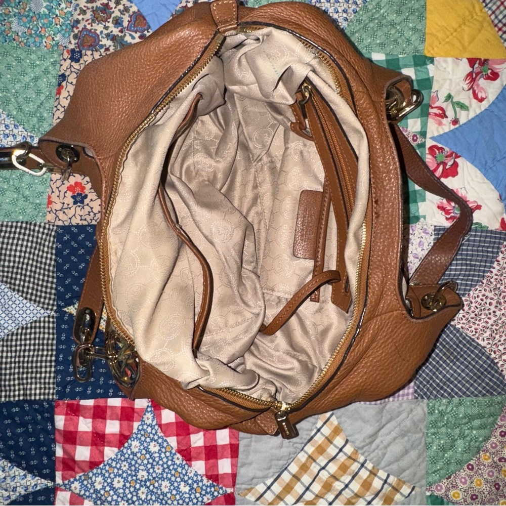 Michael Kors Tan Leather Fulton Hobo Bag - Picture 7 of 16